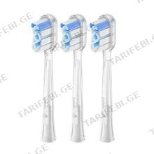 Laifen brush head Super-Clean Brush Head (Transparent) Pack of 3 კბილის ჯაგრისის თავები