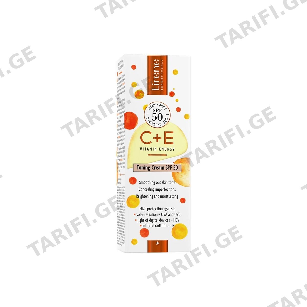 სახის კრემი C+E Toning SPF 50 7712 ლირენე - Lirene