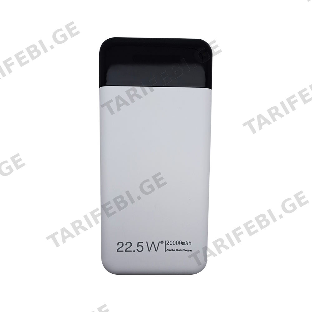 პორტატული სწრაფ დამტენი 20000 MAH 22.5W WHITE