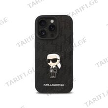 Karl Lagerfeld PU Monogram Karl Patch Hard Case iPhone 16 Pro KLOHCP16LPGKLKIPK Black მობილური ტელეფონის ქეისი