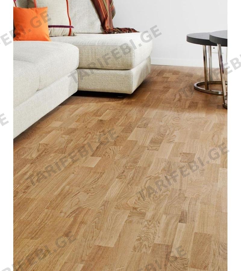 პარკეტის ფილა OAK ECLIPSE BRUSH WHITE MATT 3S 3 შრიანი Дуб 14*188*1116მმ მწარ. KARELIA