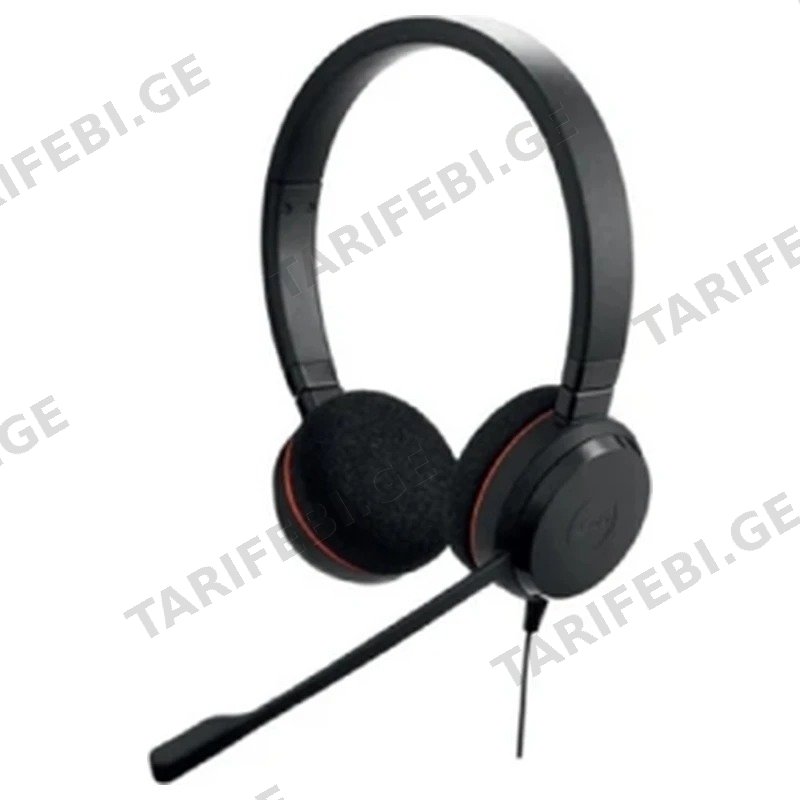 სადენიანი ყურსასმენი მიკროფონით JABRA EVOLVE 20 USB/TYPE-C შავი