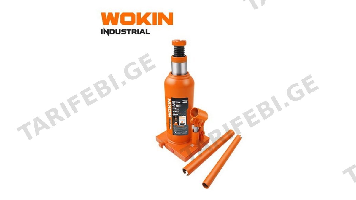 ბოთლისებრი დომკრატი Wokin 736104, 4T, Bottle Jack (INDUSTRIAL), Orange