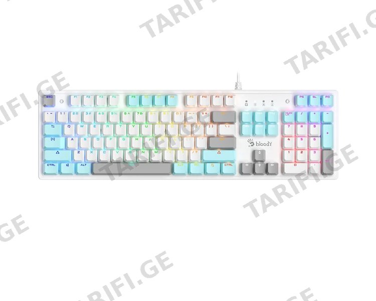 კლავიატურა A4Tech Bloody S520N Mechanical BLMS Blue Switch RGB Gaming Keyboard Icy White