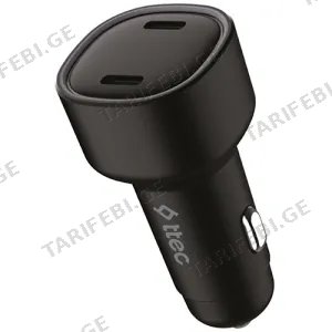 Ttec SmartCharger Duo PD 60W Car Fast Charger USB-C+USB-C Black 2CKP03S
