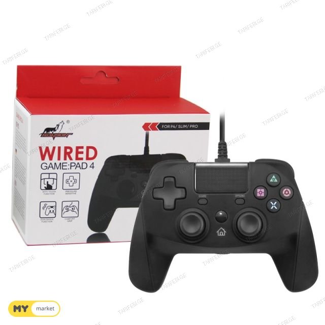 PS4/PS3/PC Wired Controller with Sensor Function Black Color