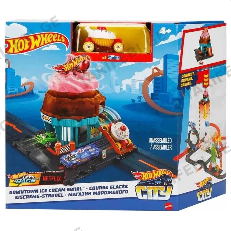 სათამაშო სანაყინე MATTEL HOT WHEELS CITY DOWNTOWN ICE CREAM SHOP HKX38