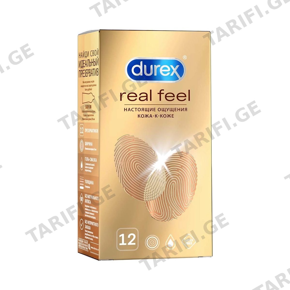 პრეზერვატივი Real Feel 12 ცალი დურექსი - Durex