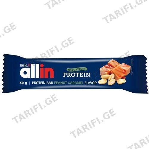 Allin პროტეინ ბატონი მიწისთხილით და კარამელით 60 გრ