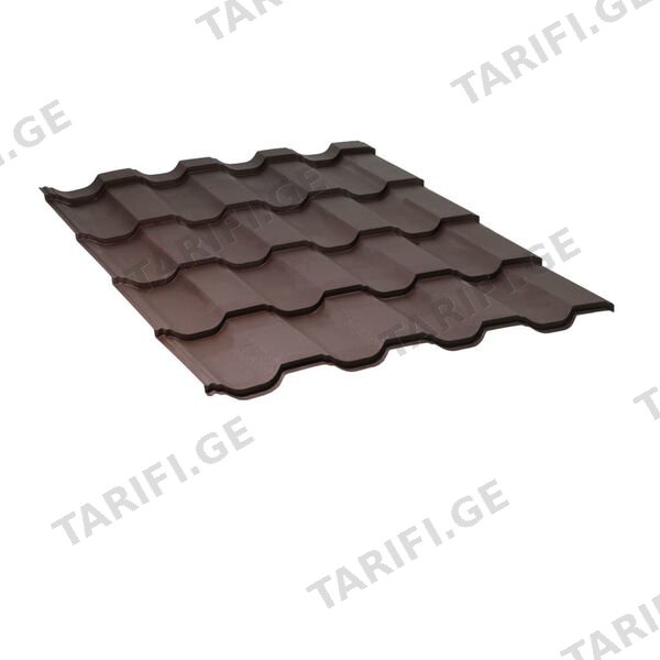 მეტალოკრამიტი ფერადი თუნუქის სახურავი 0.4X1200 ხაოიანი RAL 8019 NOVA