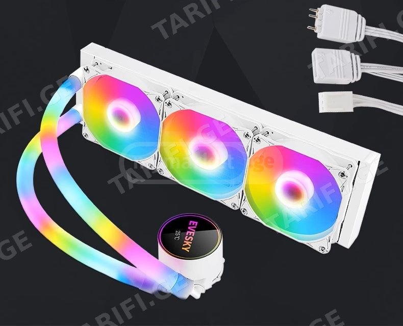 EVESKY 240 and 360 white water cooling fan for CPU Intel and