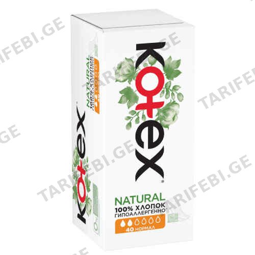 კოტექს liners ნორმალი ORG 40 ც