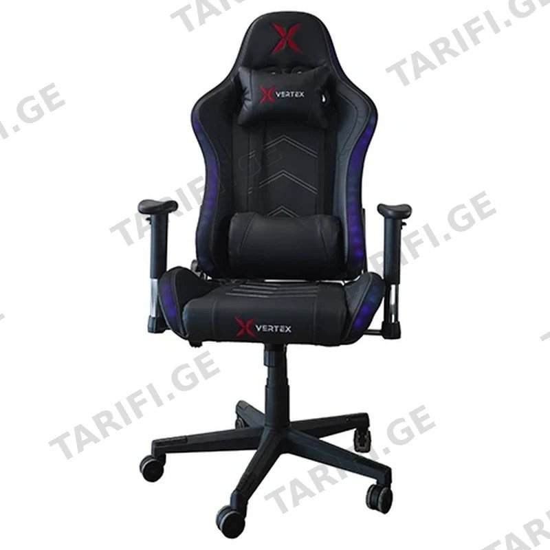 გეიმერული სავარძელი RGB განათებით VERTEX ILLIDAN GAMING CHAIR BLACK PU შავი