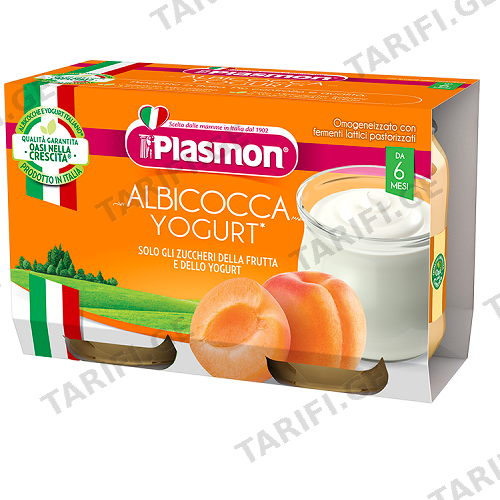 პლასმონი - იოგურტი გარგრით /6თვ+/ 120გრ #2 5001 Plasmon Yogurt Apricot 2x120 gr
