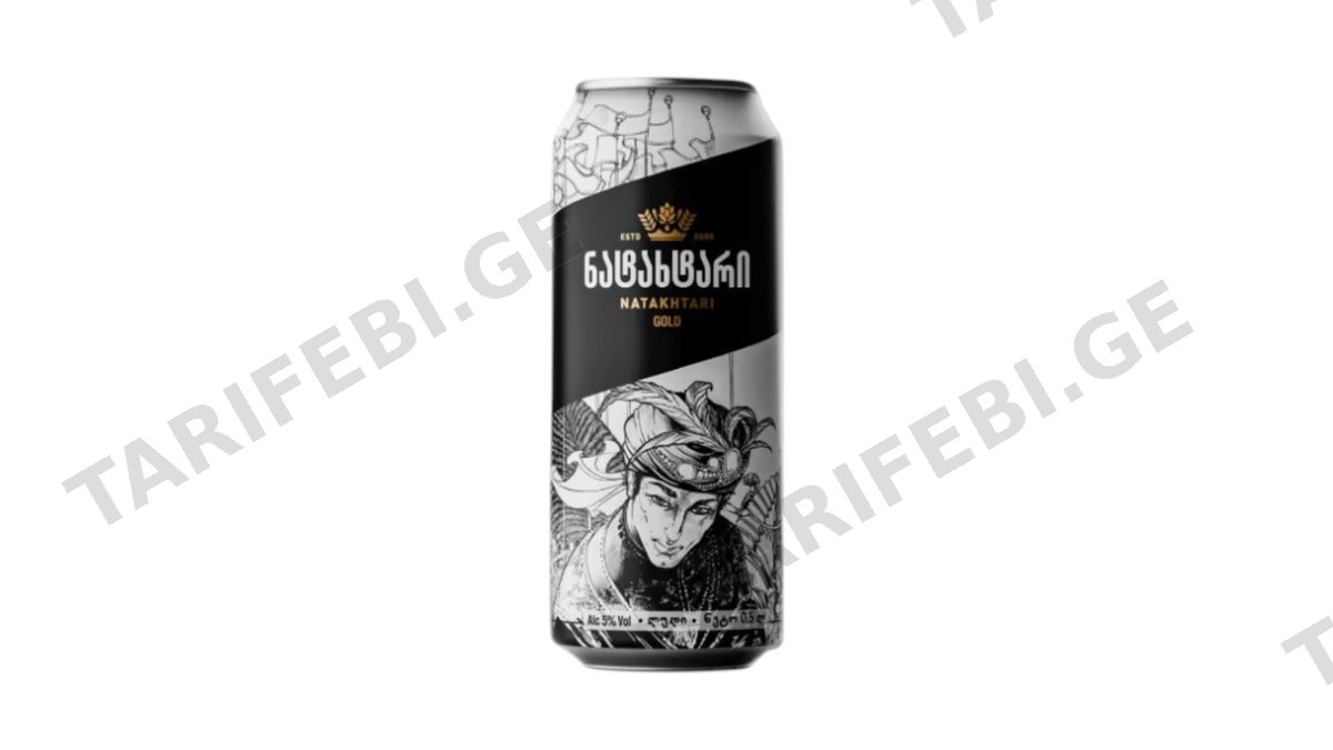 BEER - Natakhtari Gold - 0,5L. ლუდი - ნატახტარი გოლდი
