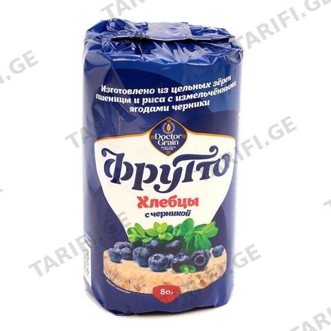 დოქტორ გრეინი ფრუტო პური მოცვით 80 გრ 1ც