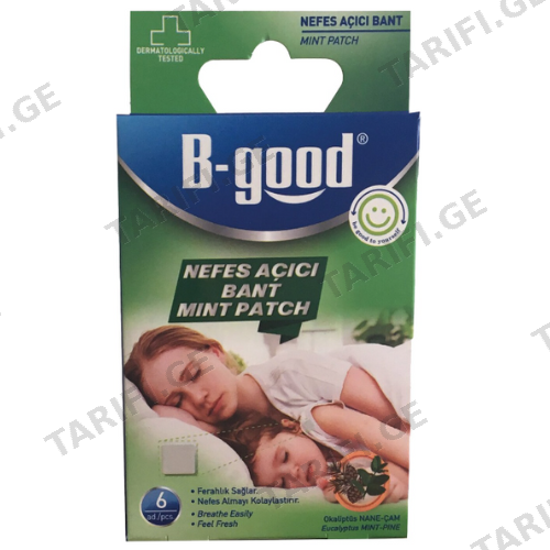 ლეიკოპლასტირი B-good მენთოლით/თავ. სუნთქვა "Breath Easily" #6