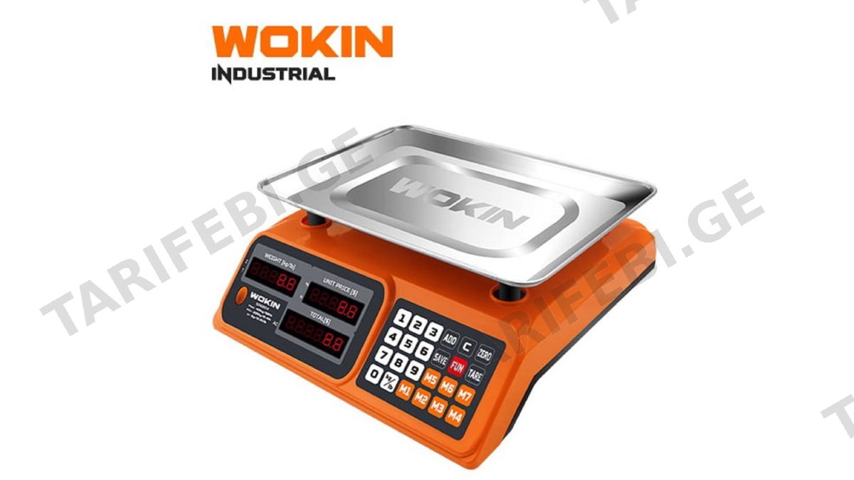 ინდუსტრიული სასწორი Wokin 506704, 40Kg, Digital Commercial Price Scale, Orange