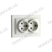 როზეტი ორიანი დამიწებით DESPINA white - 102-190004-120