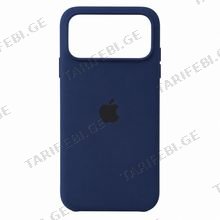 iPhone 17 Pro Max Silicone Case Dark Blue მობილური ტელეფონის ქეისი