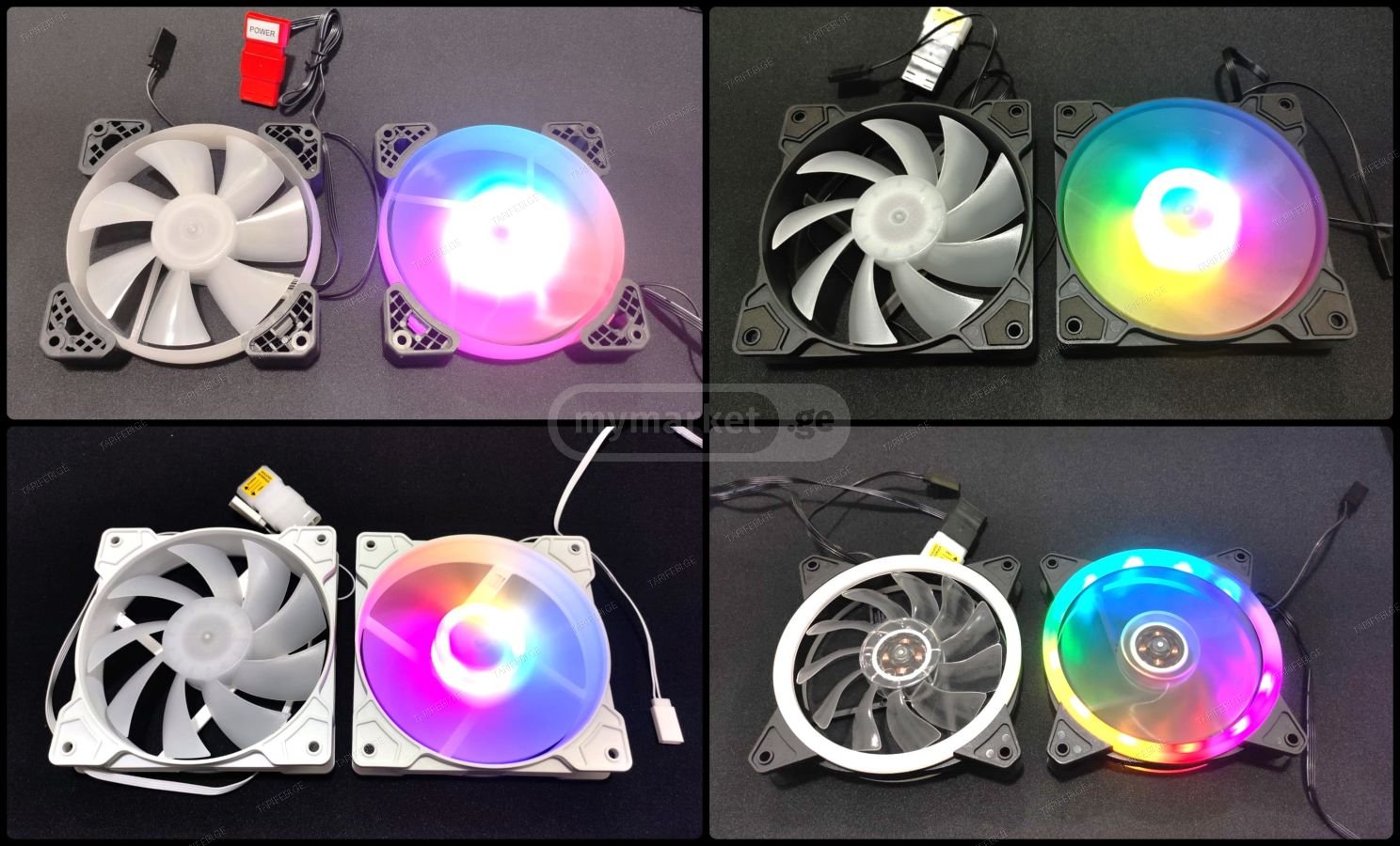 PC ARGB FAN 120mm ქეისის ქულერი reset ღილაკის კონტროლით