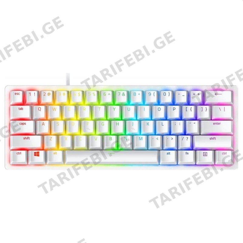 მექანიკური კლავიატურა RAZER HUNTSMAN MINI MERCURY RZ03-03390400-R3M1 სადენიანი RGB განათებით თეთრი