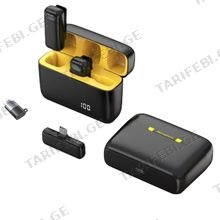 MINISO Wireless Clip-On Dual Microphones with Screen Display Model K6 მიკროფონი