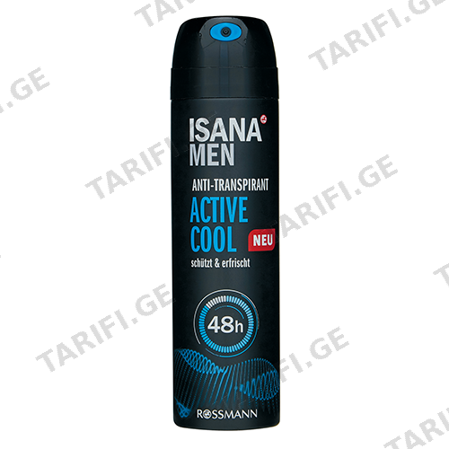 ისანა - მამაკაცის დეოდორანტი სპრეი 48სთ Active Cool 150მლ