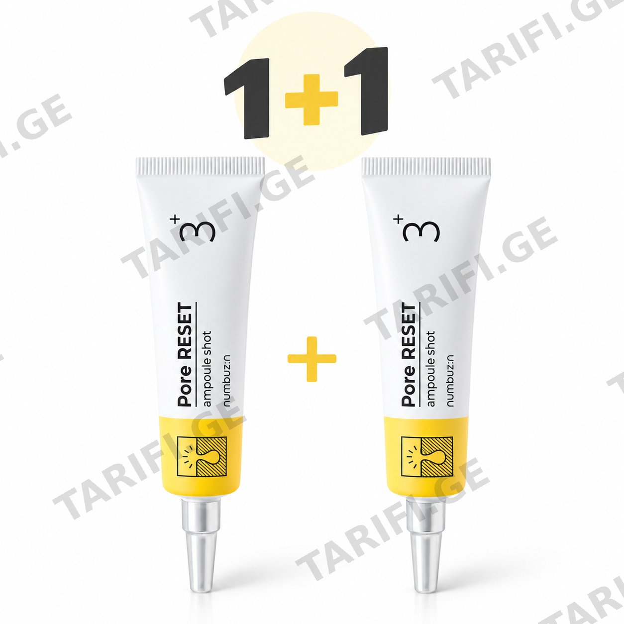1+1 აქცია | Numbuzin No.3 Pore Reset Ampoule Shot – ფორების მოვლისა და კანის ტექსტურის გასაუმჯობესებელი ამპულა, 2 ცალი