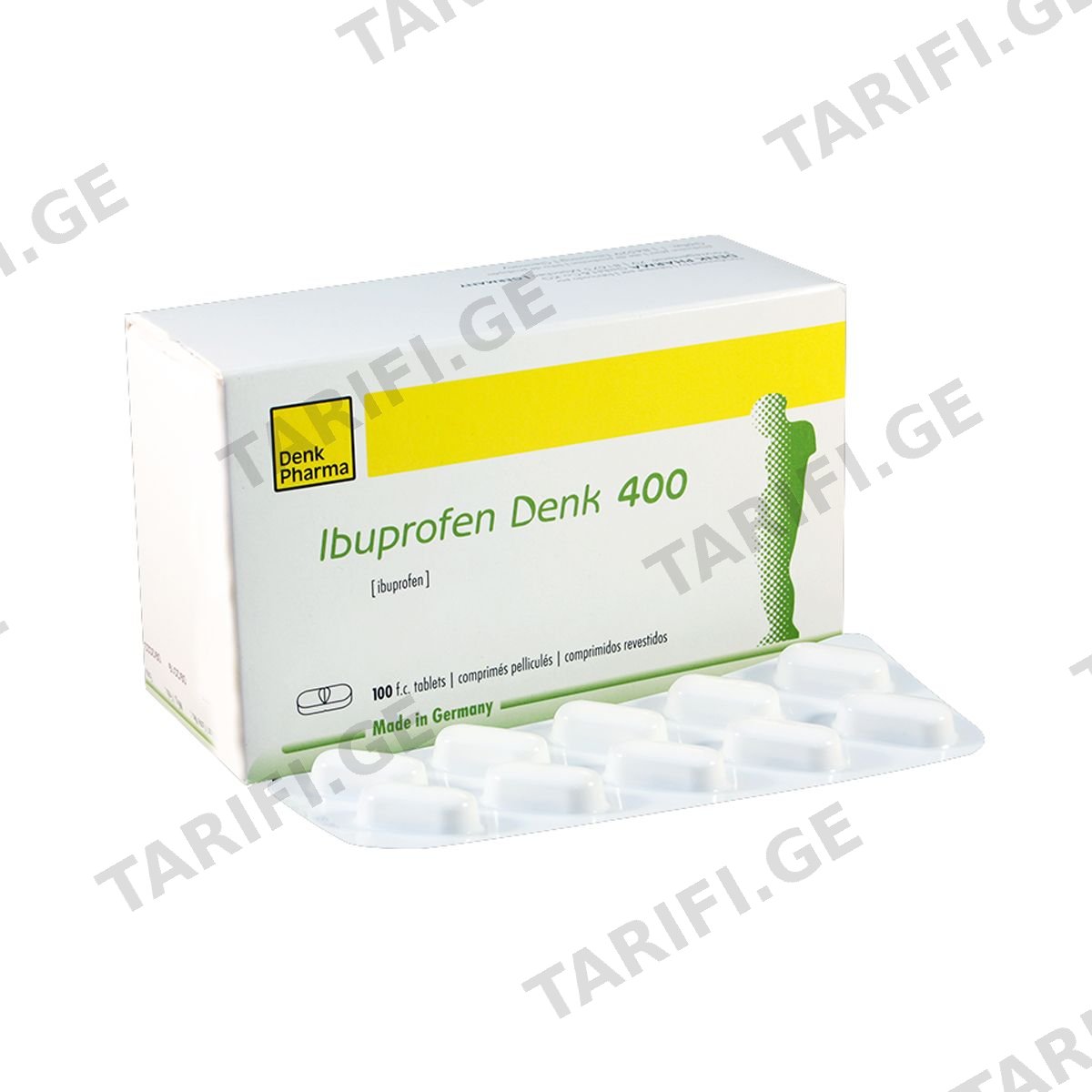 იბუპროფენი დენკი - Ibuprofen Denk 400მგ 100 ტაბლეტი