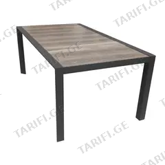 მაგიდა სასადილო Gardenline Monarch Tile Slat Top Gunmetal 180x100x75 სმ