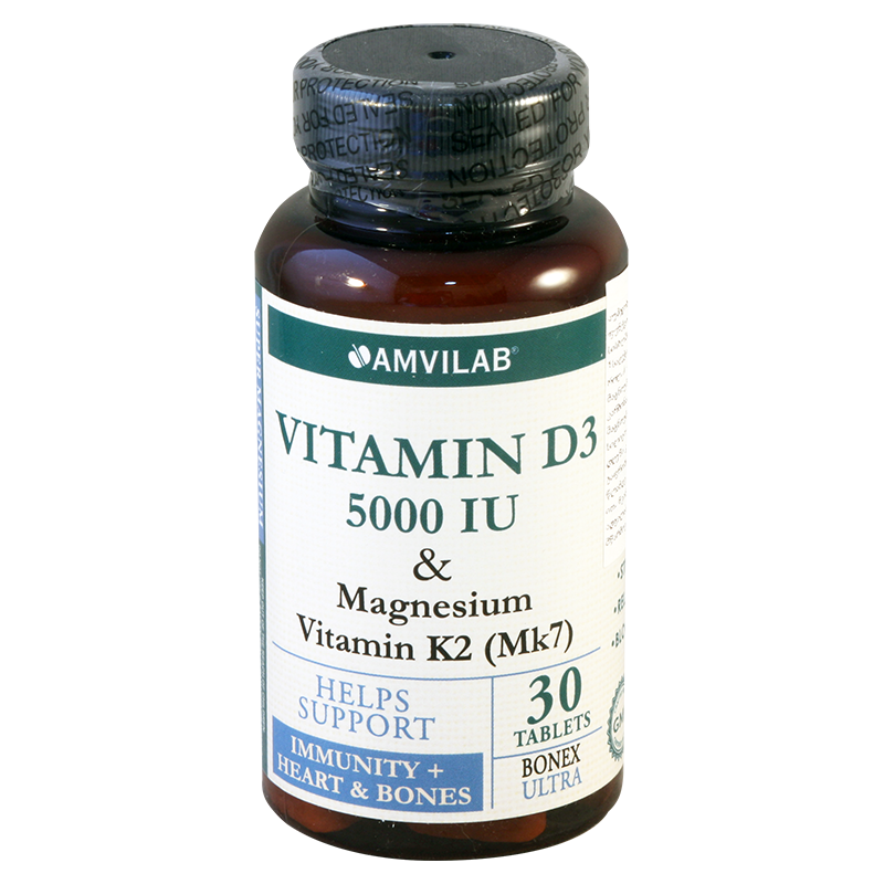 ვიტ D3 ამვილაბ5000სე+K2+Mg#30ტ საღ