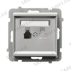 როზეტი ტელეფონის Ospel Sonata GPT-1R/m/38 1 განყოფილებიანი ვერცხლისფერი მქრქალი
