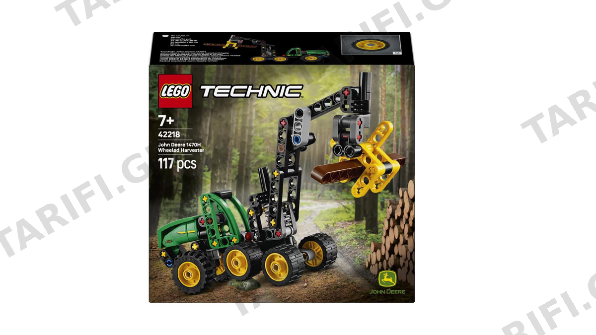 ასაწყობი კონსტრუქცია Lego 42218, Technic John Deere 1470H Wheeled Harvester, Prefabricated Construction