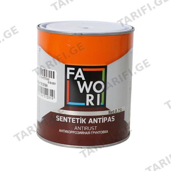 0,75ლ ანტიკოროზიული საღებავი FWR ANT.S02054 718 SIYAH 0.75LT