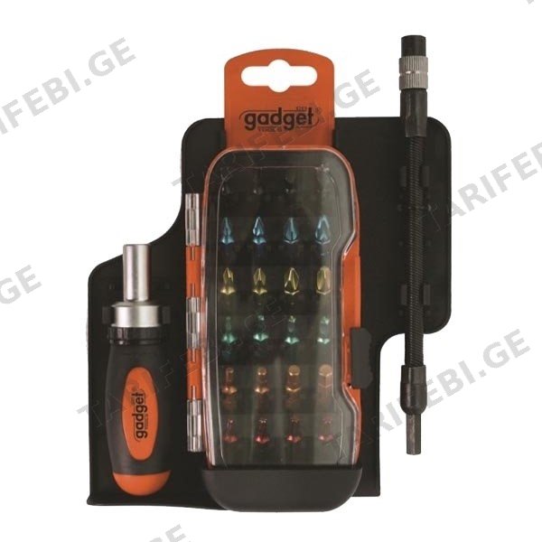 სახრახნისი-ჭრიალა + ბიტების ნაკრები Gadget 225208 26 ც