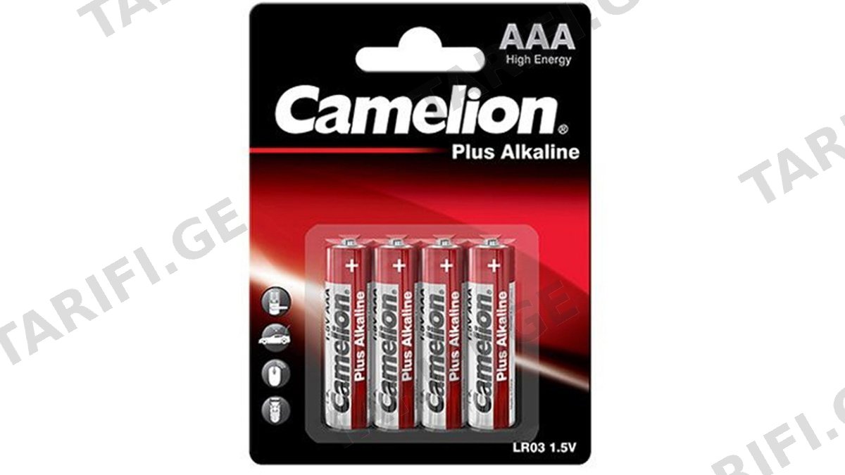 CAMELION PLUS ALKALINE AAA ელემენტი 4 ც (ქამელიონი)