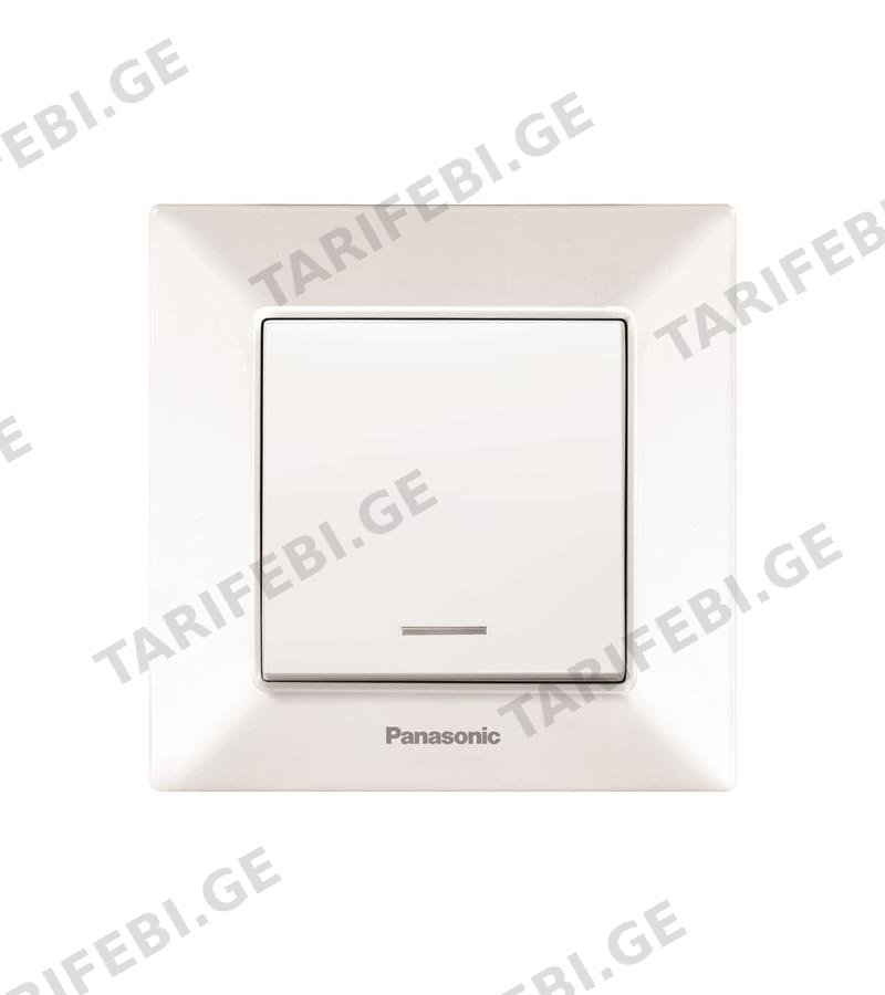 გადამრთველი PANASONIC ARKEDIA SLIM განათებით 1-ნი თეთრი