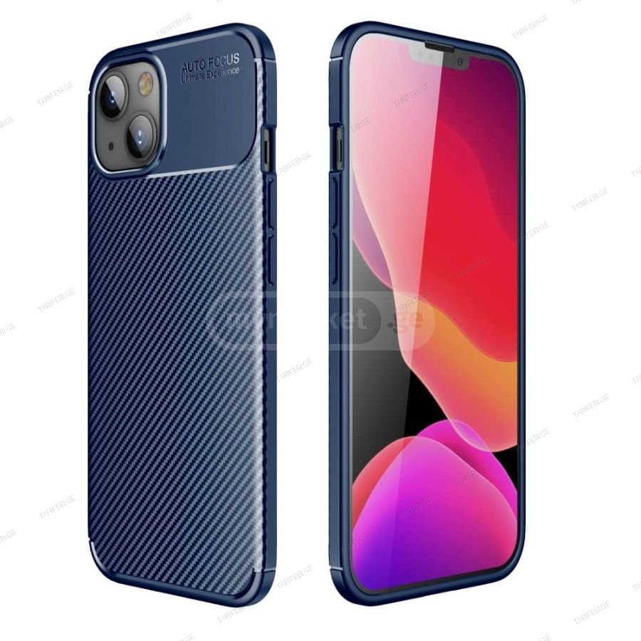 კარბონის ქეისი iPhone 13 Focus Carbon Case - მუქი ლურჯი