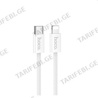 Llightning / Hoco DU43 27W PD charging data cable Type-C to lightning (1M) White (163791)