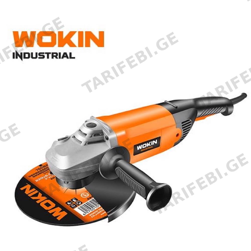 კუთხსახეხი Wokin 784924, 2400W, 230mm, Angle Grinder (INDSUTRIAL), Black/Orange