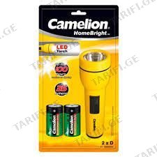ფანარი ხელის 0.5W 1 LED flshlight 2ც R20 კომპლ. FL1L2D2R20P /ქამელეონი