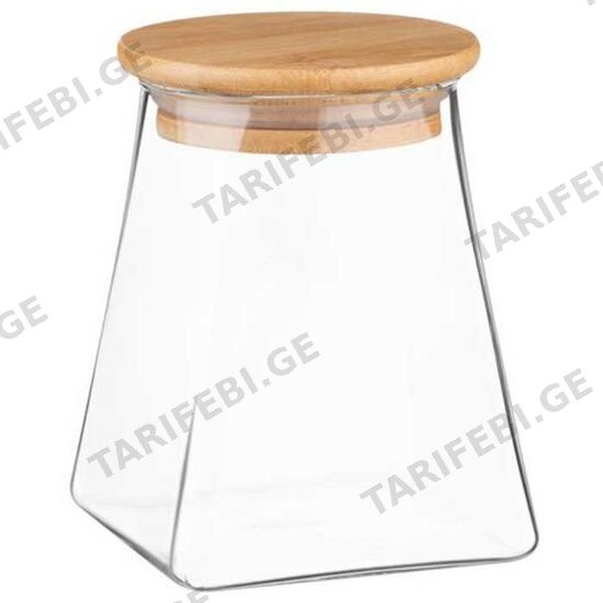 მინის ქილა ARDESTO AR1391BLC JAR FRESH, 910 ML, CONE, GLASS, BAMBOO