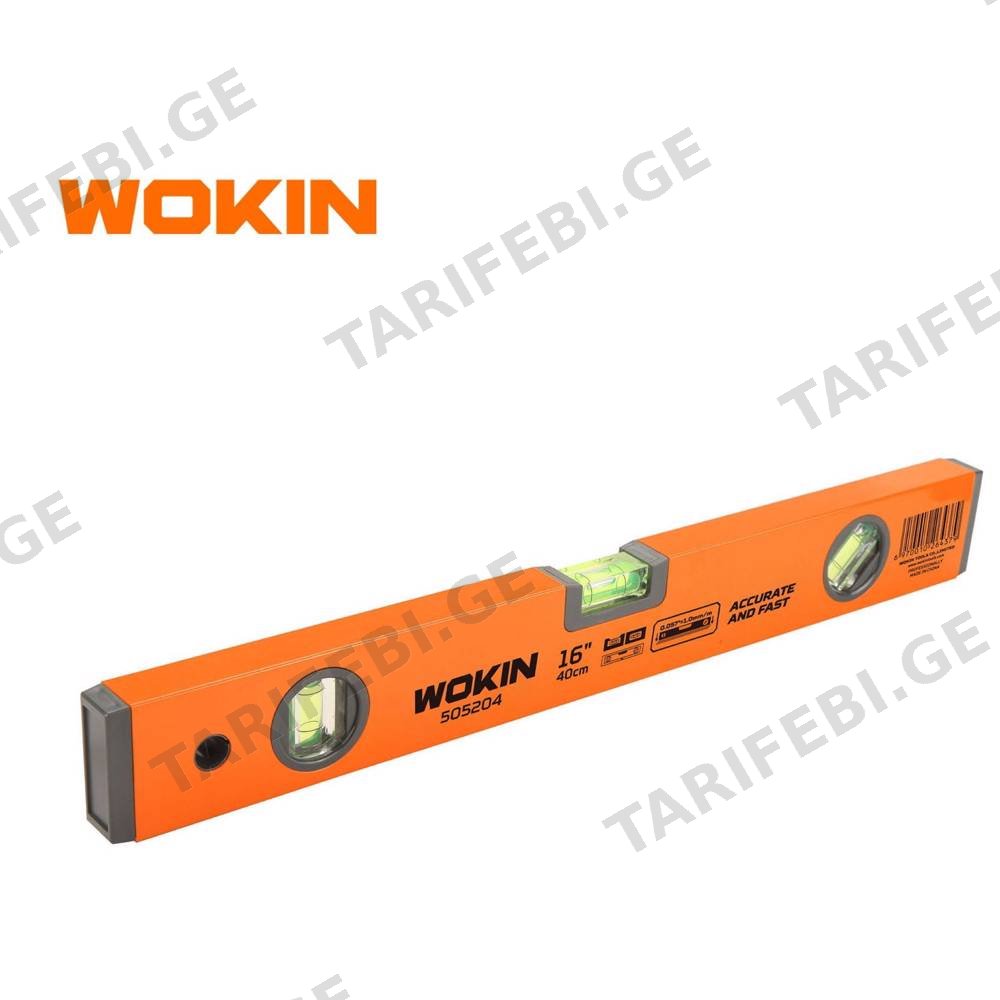 თარაზო Wokin 505204, 40cm, 16\", Spirit Level, Orange