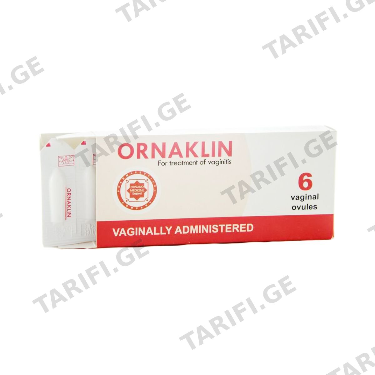 ორნაკლინი - Ornaklin 100მგ 6 ვაგინალური სუპოზიტორია
