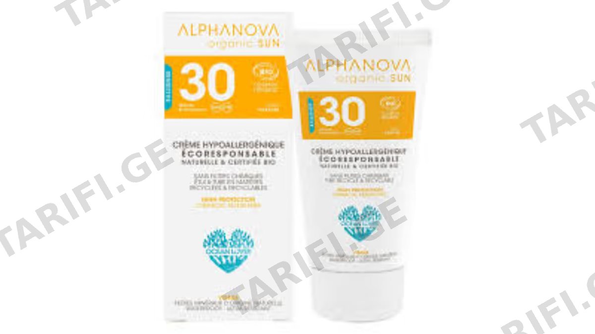 ალფანოვა ბიო მზის/დამც. 1318 სახის კრემი SPF30 50მლ *