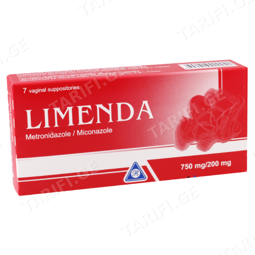 ლიმენდა სანთელი ვაგინალური 750მგ+200მგ #7 0 Limenda supp vag 750mg+200mg #7