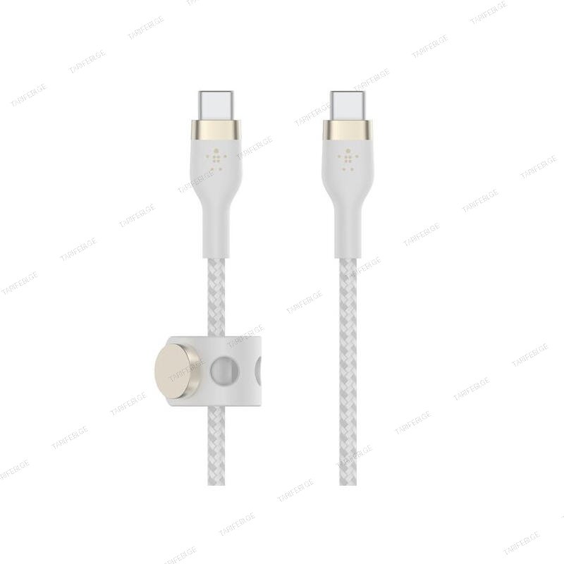 Belkin BoostCharge PRO Flex USB-C to USB-C Braided Silicone Cable 1M CAB011bt1MWH White