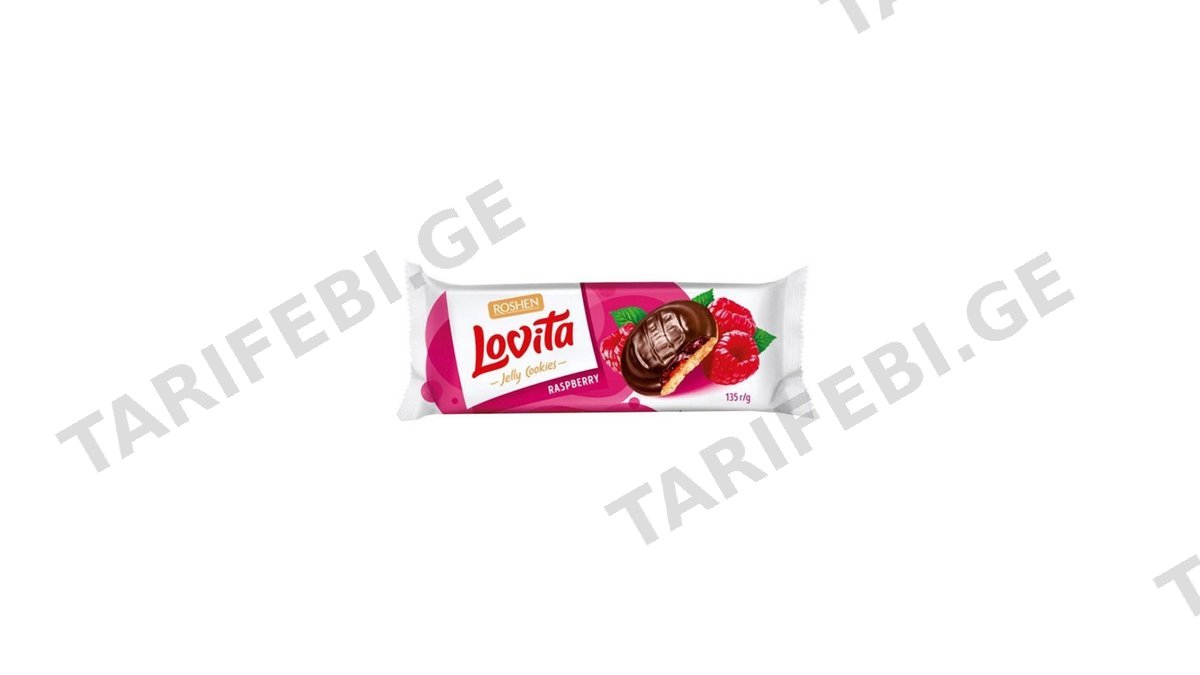 ROSHEN ორცხობილა ლოვიტა ჟოლოს-135გრ