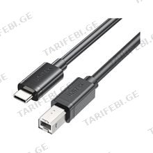 UNITEK C14140ABK USB-C to USB-B პრინტერის კაბელი 2მ